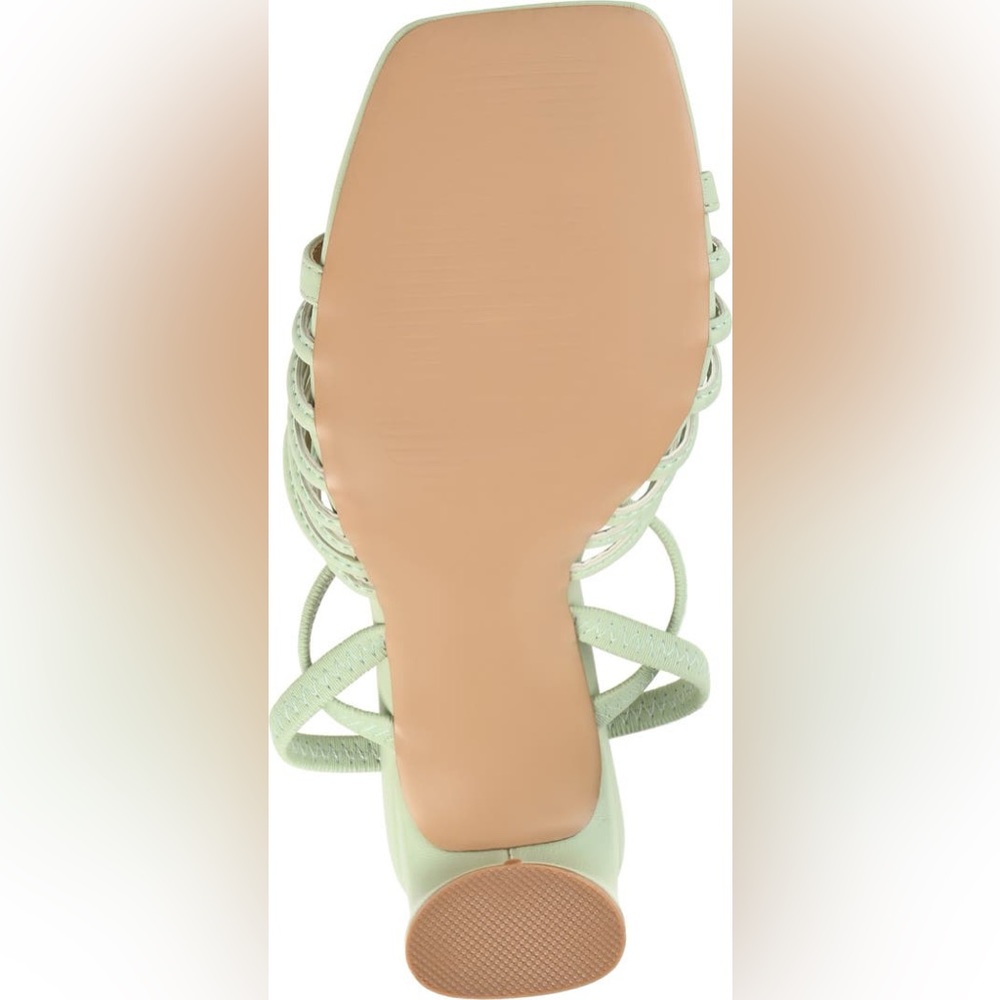 Journee Womens Hera Open Square Toe High Block Heel Sandals🔥 SAGE SIZE 8.5🔥 - Picture 5 of 15